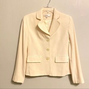 ATF Studio Wool Blazer Cream Womens 2 Classic Professional Workwear
